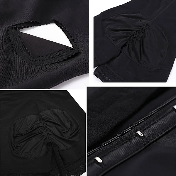 Högkompression Shapewear Med Hook Shaper Justerbar BH Slimming Body Kvinnor Spets Black M