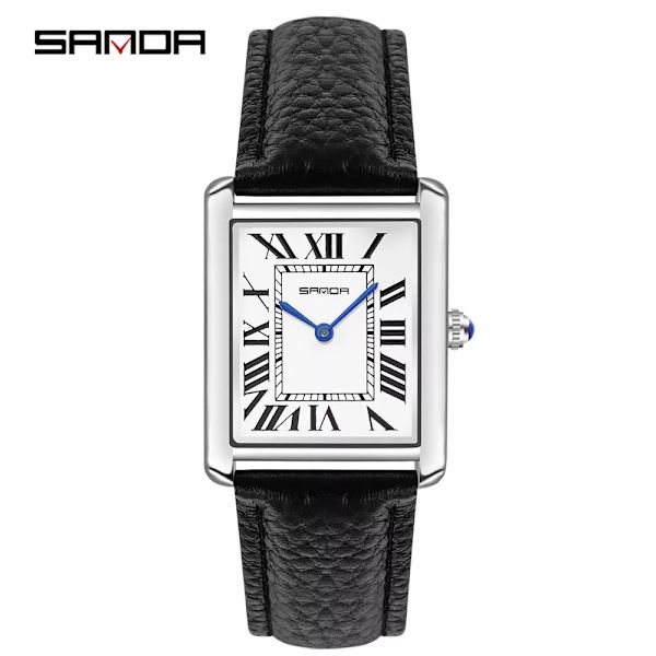 SANDA Ny design romersk skala för kvinnor kvarts Läderrem Modetrend enkel personlighet kreativ watch 30m vattentätt läder minimum size  box2