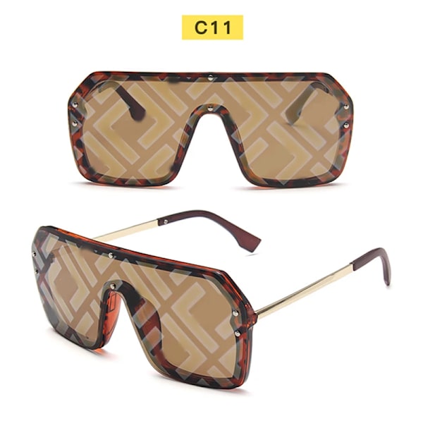 Klassiska retro överdimensionerade solglasögon solglasögon för kvinnor Spegelglasögon herr/kvinnor Lyxdesign unisex stor båge dam solglasögon F TEA Other