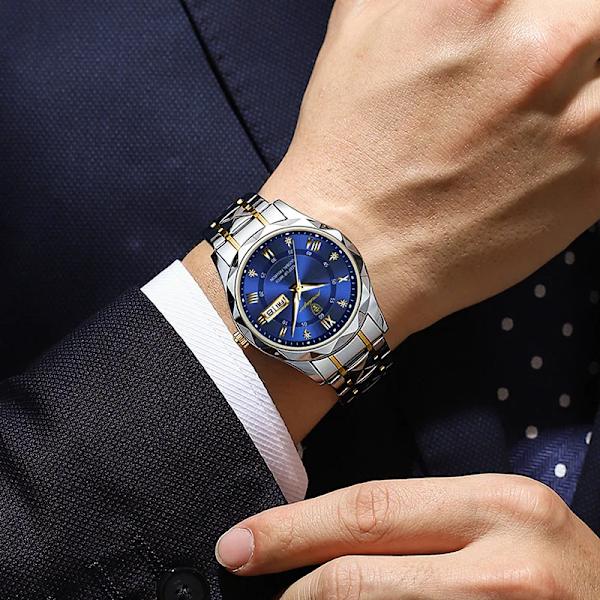 POEDAGAR Brand Business Luxury Watch Herr Sport Vattentät Lysande Quartz Man Watch Steel Armband 2023 Kalenderklocka Man Relógio GG
