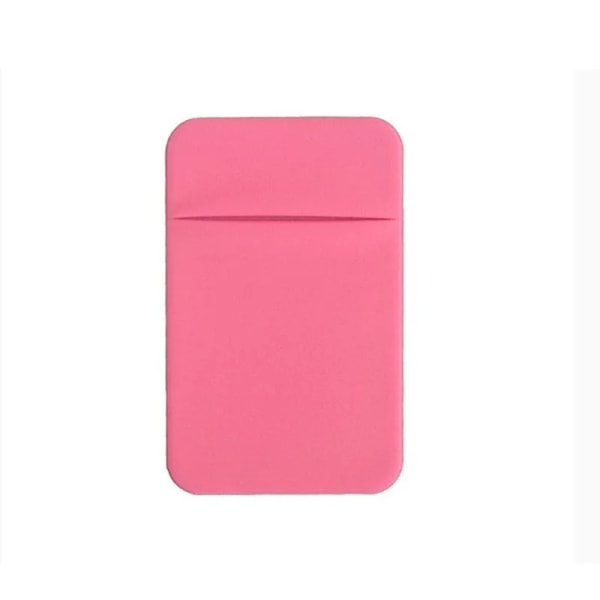 1 st Fashion Elastisk tyg Mobiltelefonkorthållare Case Kredit ID-korthållare Självhäftande klistermärkesficka Rose red