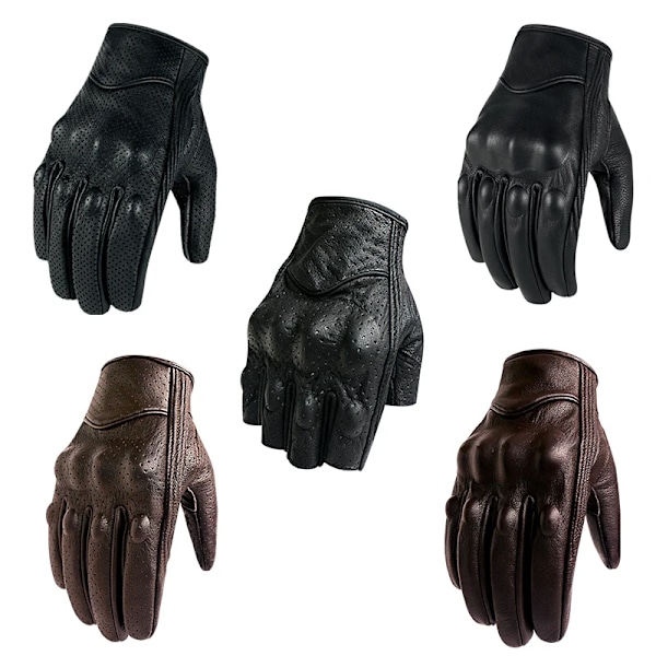Motorcykelhandskar Dam Mentouch Skärm Premium Läder Svart Gul Brun Cykelhandske Motorcykel Motorcross Vante Men G01D Mesh M