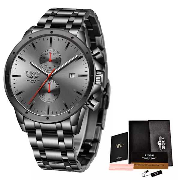 2021 Ny Watch Lyx Toppmärke Militärsvart Quartz Klockor Herr Vattentät Kronograf Sport Lysande Armbandsur Black red S