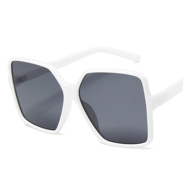 Higody Mode Kvinnor Överdimensionerade solglasögon Gradient Plast Märke Designer Glasögon Solglasögon för kvinnor UV400 Lentes De Sol Mujer white