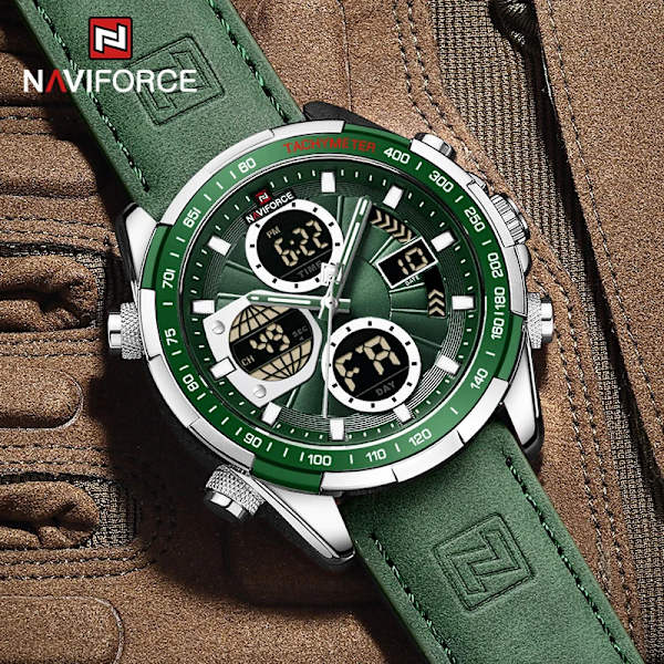 Nya NAVIFORCE mode militärklockor för män lyxiga original watch ​Vattentät kvarts armbandsur Gåva RGBB