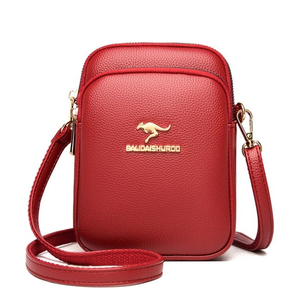 Högkvalitativt läder Elegnat kvinnlig skalväska Handväskor Handväskor Lyxig designeraxel Crossbody Messenger-väskor för kvinnor Sac Red