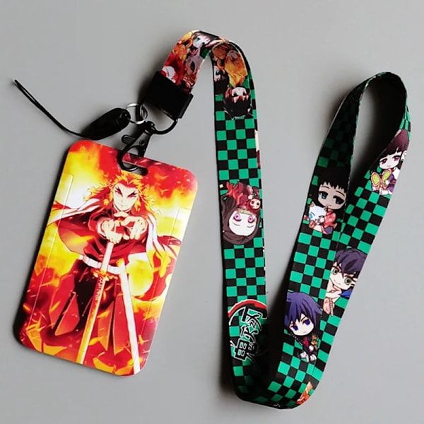 Demon Slayer Anime Kortfodral kort Lanyard Key Lanyard Cosplay Badge ID-kort Hållare Halsband Nyckelringar Kamado Nezuko GM-J