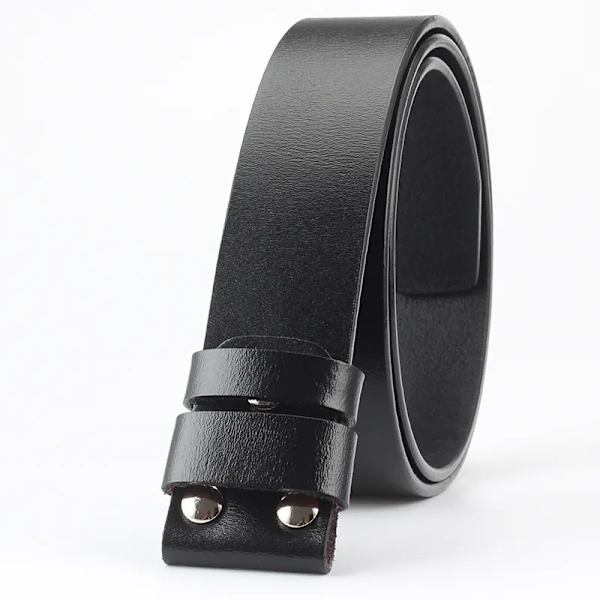 Cowskin Cow Bälte i äkta läder Inget spänne för smidigt spänne Cowboy 5 färger Bälten Body utan spänne för män Tillbehör Black 110cm