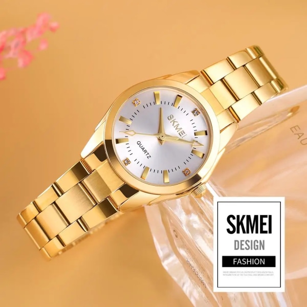 SKMEI Fashion Simple Quartz Watch Japan Movement Luxury Quartz Watches For Women Thin Lady Hour Damer reloj mujer 1620 Sliver Blue with box