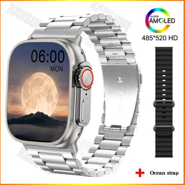 HK8 PRO MAX Smart Watch 49mm Series 8 2.12 \ Silver steel AMOLED Screen 49mm