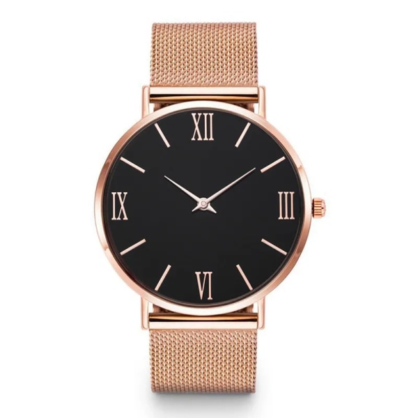 Damklockor Lyx Rose Gold Urtavla Topp Märke Rostfritt Stål Klänning Quartz Armbandsur Mesh Armband Kvinnlig Klocka Hot Zegarek Damski Bronze