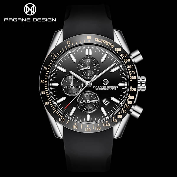 PAGANI DESIGN （Pagrne） Ny herrkvartsklocka watch Watch för män Mode Casual Manklocka Relogio Maasculino SliverBlackR