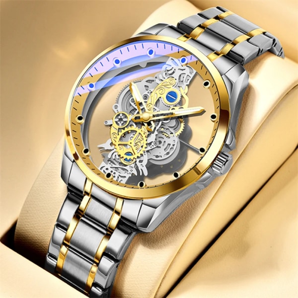 2023 Ny Watch Skeleton Automatisk watch Guld Skeleton Vintage Man Watch Herrklockor Toppmärke Lyx full gold