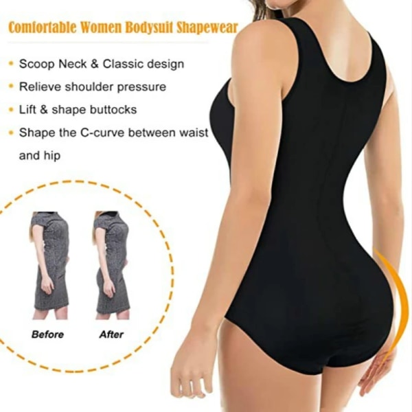 Kvinnor Body Sommar Ärmlös Sexig Off Shoulder Body Tops Casual Magkontroll Waist trainer Body Shaper Buken Jumpsuit Auburn L