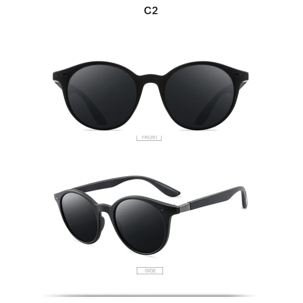 Unisex Retro Rivet Polariserade Solglasögon Mode Oval Ram Solglasögon För män Kvinnor Körskydd Glasögon Gafas De Sol UV400 C2
