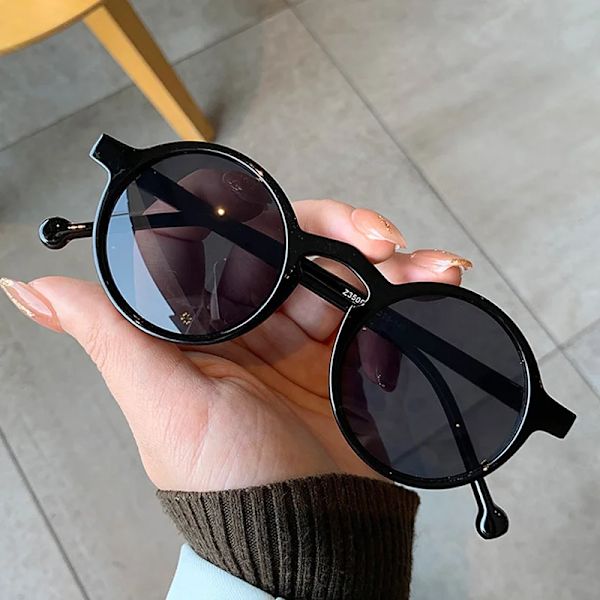 Mode Runda Cat Eye Solglasögon Kvinna Lyx Retro Liten Ram Solglasögon Kvinna Grön Spegel Koreansk stil Oculos De Sol Leopard other