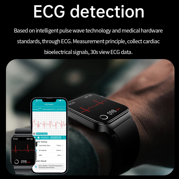 Ny EKG+PPG Smart Watch Män Laser Behandling av Hypertoni Hyperglykemi Hyperlipidemi Puls Hälsosam Sport Män Smartwatch belt brown