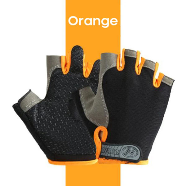 Halvfinger Cykelhandskar Andas Cykelhandskar Andas Män Kvinnor Half Finger Handskar Cykel Sporthandskar Orange L