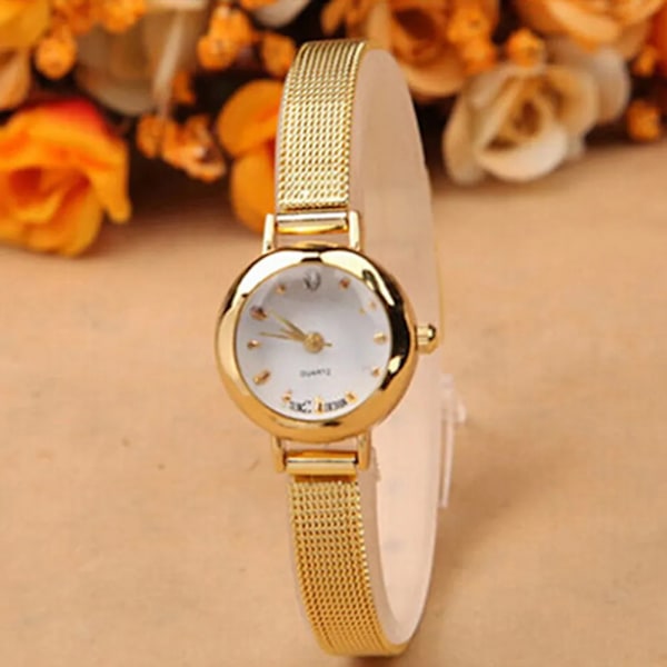 HET FÖRSÄLJNING!!! Dammode Mesh Finlegering Band Strassurtavla Quartz Armband Watch Ny ankomst White