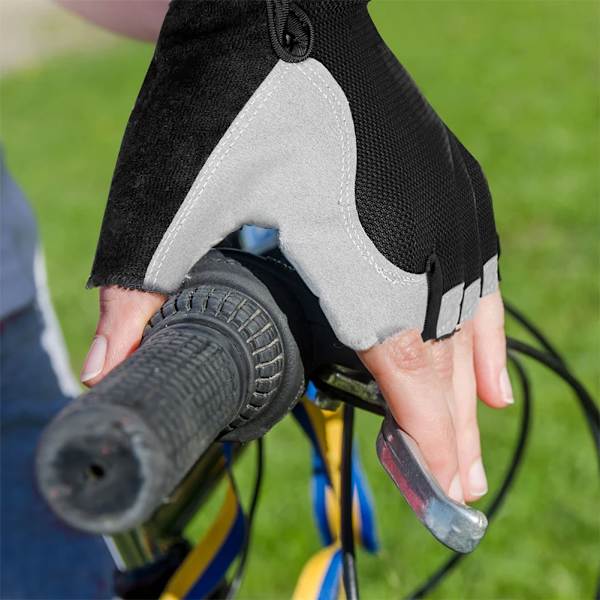 Halvfingerhandskar Gym Fitness Anti-halk Kvinnor Män Gel Pad Handskar Gym Cykling Fingerlösa handskar Cykeltillbehör Light Blue L