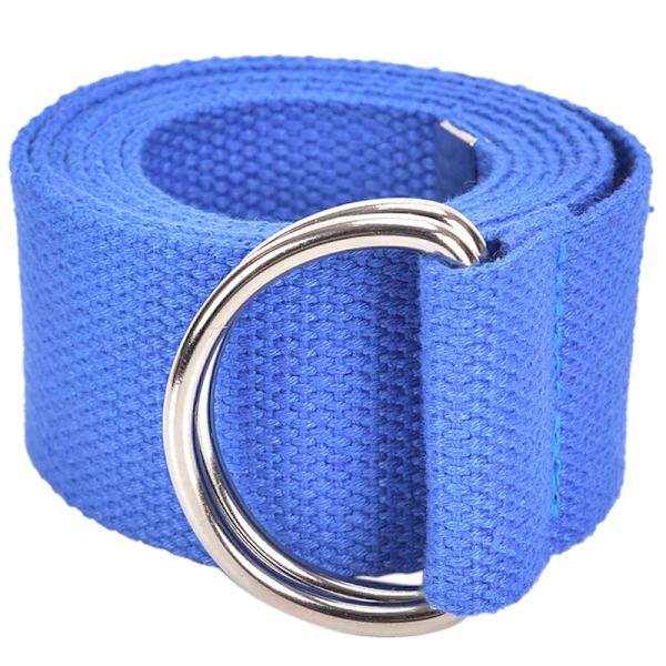 Mode Casual Unisex Nylon Canvas Tyg Bältesrem D Ring Spänne Midjeband Enfärgad Lång tygklänning Stickad midjeband blue