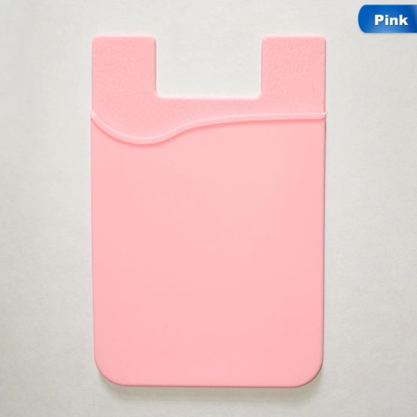 Business Credit Pocket Adhesive Mode Kvinnor Män Mobiltelefon Hållare ID-kort Hållare Slim Case klistermärke Pink
