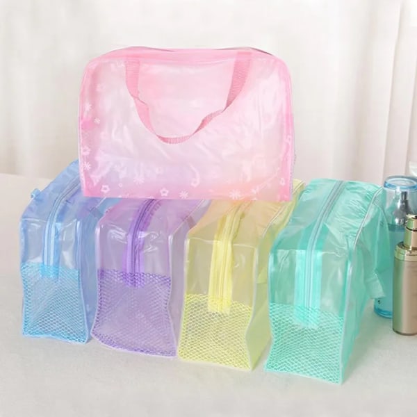 PVC Resor Transparenta fodral Kläder Toalettartiklar Förvaringsväska Box Bagage Handduk Resväska Påse Dragkedja Kosmetiska Organizer Väskor 2022 Pk