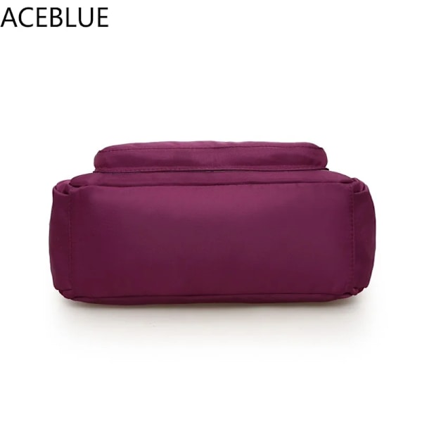 Kvinnor Casual Bolsos Messenger Bag Vattentät Nylon Axelväska Stor kapacitet Mamma Handväskor Tote Crossbody Pack Sac En huvudväska Purple 28x11x20cm