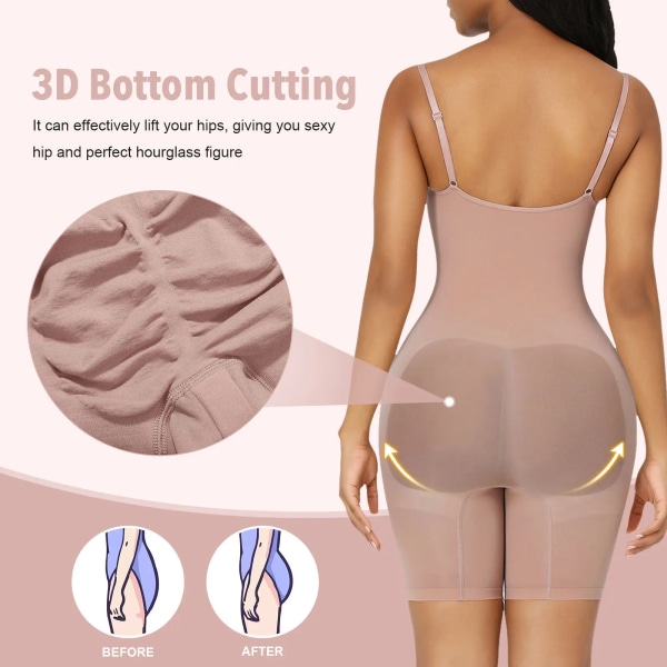 VIP Body Slimming Waist Trainer Butt Lifter Push Up Corset Slim Shapewear 1skin1balck S