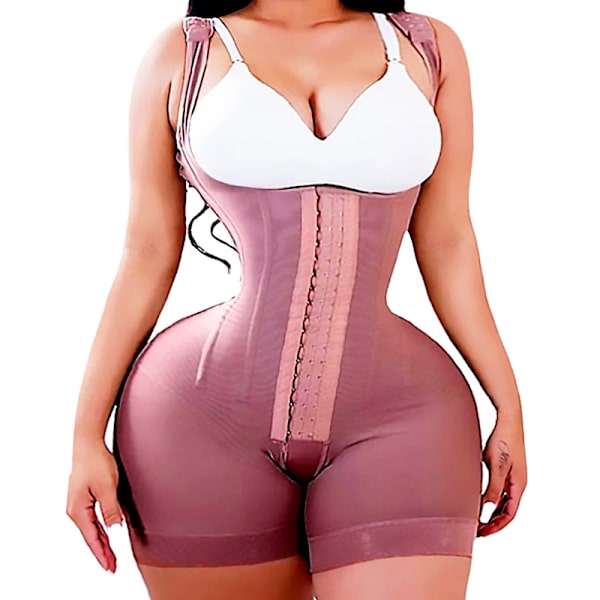 AfruliA Bodysuits Shapers Underbyst Waist Trainer Sexig Butt Lifter Full Body Shaper Control Trosor Colombian Shapewear brown briefers M