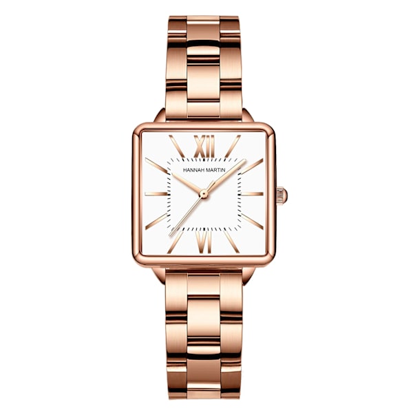 Japan Quartz Movement Grön Urtavla Roman Square Klockor Case Stanless Steel Mode Armbandsur Dam Rose Gold Klockor För Kvinnor 108G-BF
