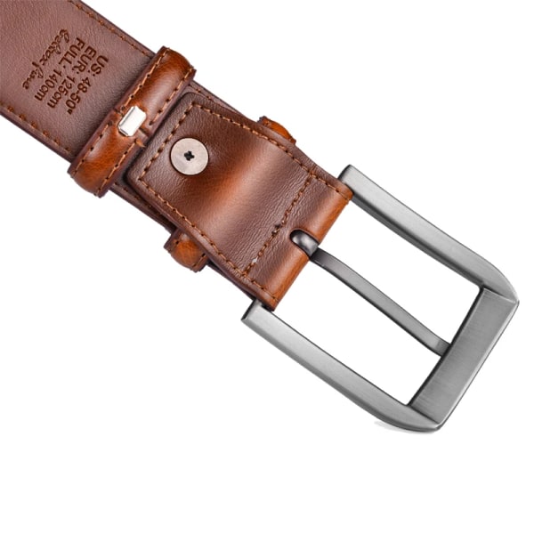 Klänning i äkta läder för män Klassisk sömnad design 38 mm Vanliga stora och höga storlekar 0502SL-kou-Light Br 95cm