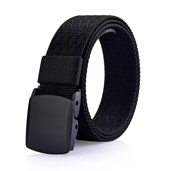 Utomhus Män POM Spänne Snabbtorkande Bälten Mode Glaid Mönster Rem Nylon Army Militär Taktisk Midja Cinto Fritid Jeans Black-2 130cm