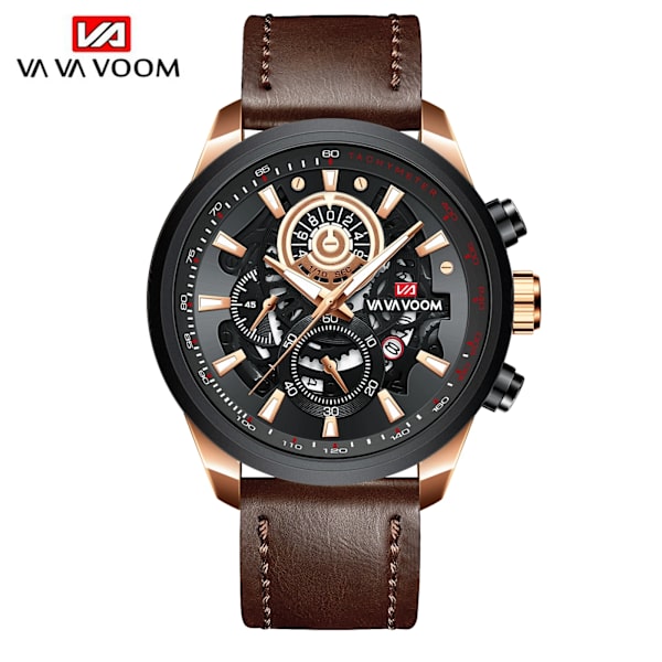 Watch Watch Mode Mekanisk stil Läder Student Watch Kalender Vattentät Armbandsur Relogio Masculino 2311P-FK
