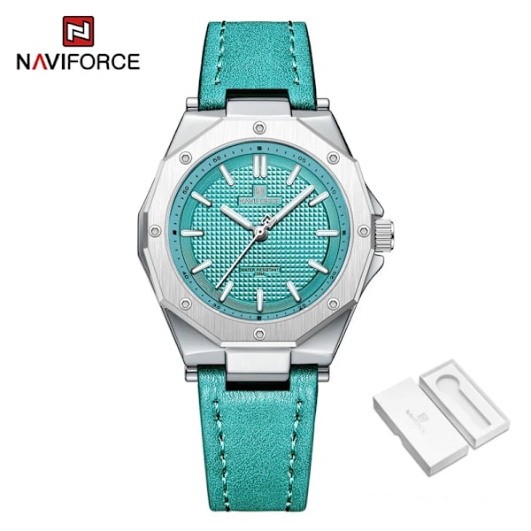 NAVIFORCE Quartz Läder Armband Lyx Kvinnor Enkel Populär Watch Vattentät Kvinnor Klockor Kvinnor Watch Mujer SBEBE-BOX