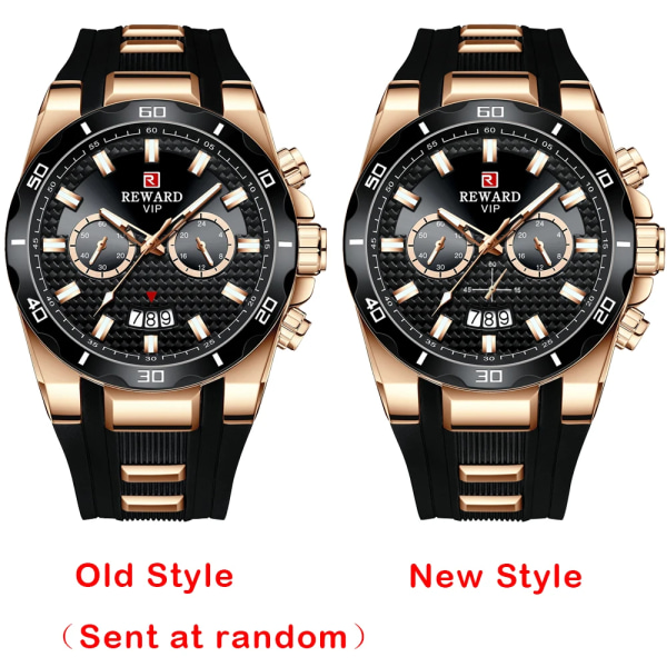 REWARD Fashion Big Dial Watch Herr Toppmärke Lyx Chronograph Silikon Sport Kvartsklockor Vattentät relogio Masculino Blue(.269)