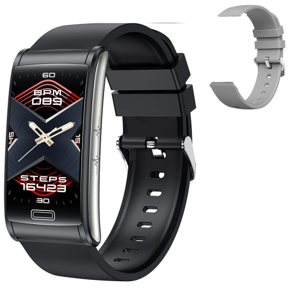 E600 EKG Smart Watch Herr Icke-invasiv Blodsocker Puls Blodtrycksmätare Sportsteg Smartwatch Dam Android add silica gray(.1258)