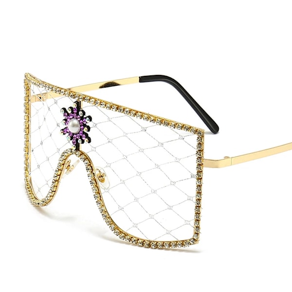 Lyx Diamanter Steampunk Solglasögon Kvinnor Män Oversized Rhinestone Glasögon Gör-det-själv-trender Personlighet Glasögon De Sol Oculos C5 as pictures showed