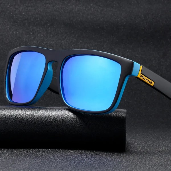 Polariserade solglasögon Märke Designer Driving Shades Herr Solglasögon För män Retro Billigt Lyx Kvinnor UV400 Gafas Black blue blue As shown