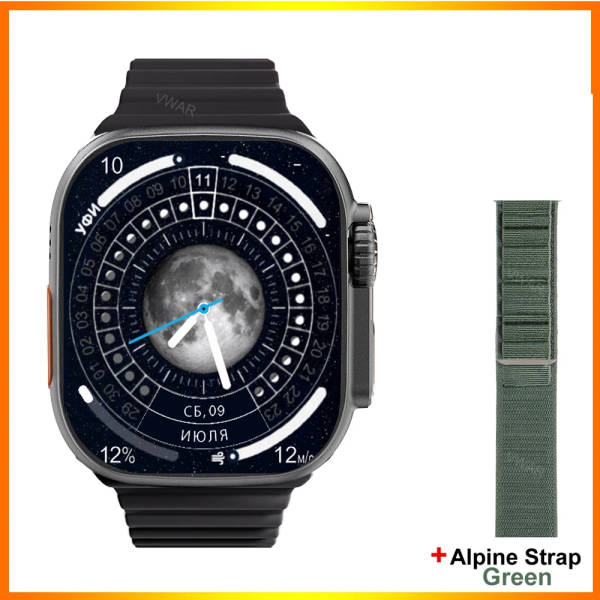 Vwar ZD8 Ultra Max Plus Smart Watch Compass 2.2\ Black Alpine Green