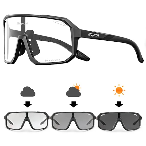 Cykling Solglasögon Photochromic För Herr Kvinnor Utomhussport Cykelglasögon Ridning Fiske Glasögon MTB Cykelglasögon Cykel 01-Photochromic 1lens-no box