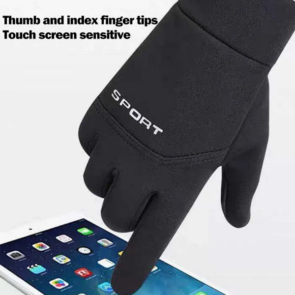 Vintercykelhandskar Herr Kvinnor Pekskärm Kallt väder Varma handskar Frys Thermal för löpning Cykling Skidvandring B-Navy Blue XL