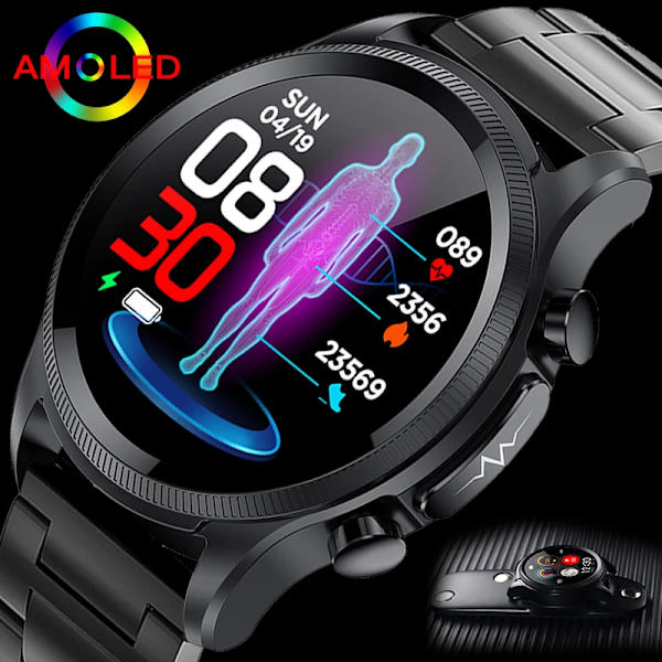 Ny EKG+PPG Smart Watch Män Laserbehandling av hypertoni Hyperglykemi Hyperlipidemi Puls Hälsosam Sport Smartwatch red
