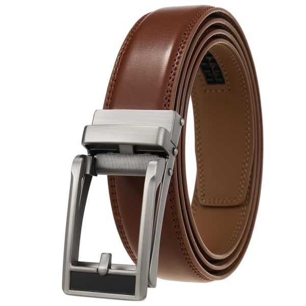 Märke 3 cm Bredd Herr Business Casual Bälten Äkta läder Herr Enkelt Bälte Modedesigner Formell kostym Bälte B908 Dark Brown 2 115CM