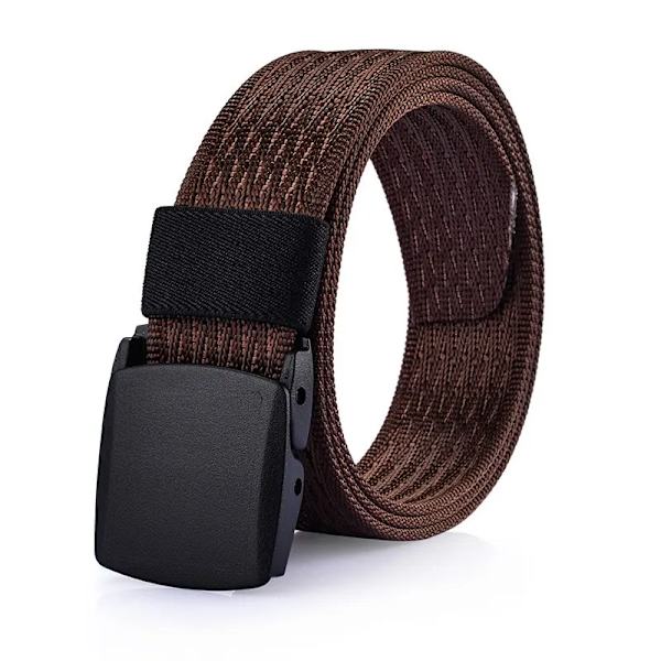 Utomhus Män POM Spänne Snabbtorkande Bälten Mode Glaid Mönster Rem Nylon Army Militär Taktisk Midja Cinto Fritid Jeans Coffee 110cm