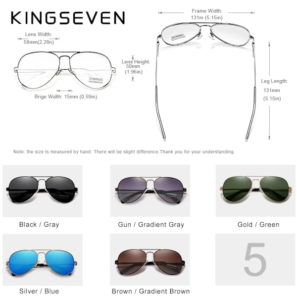 KINGSEVEN Brand Herr Solglasögon i aluminium 2022 Nya Polariserad UV400 Spegel Solglasögon för män Kvinnor För Herr Oculos de sol 7735 Gun Gradient Gray