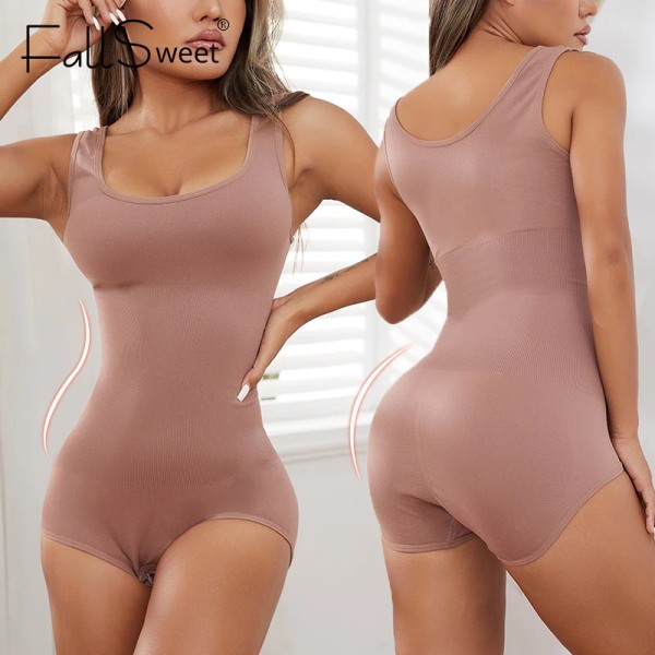 FallSweet Body Shapewear Dam Shapers Butt Lifter Korsett Waist trainer Kroppsformare Magen Bantning Shapewear brown 3XL4XL