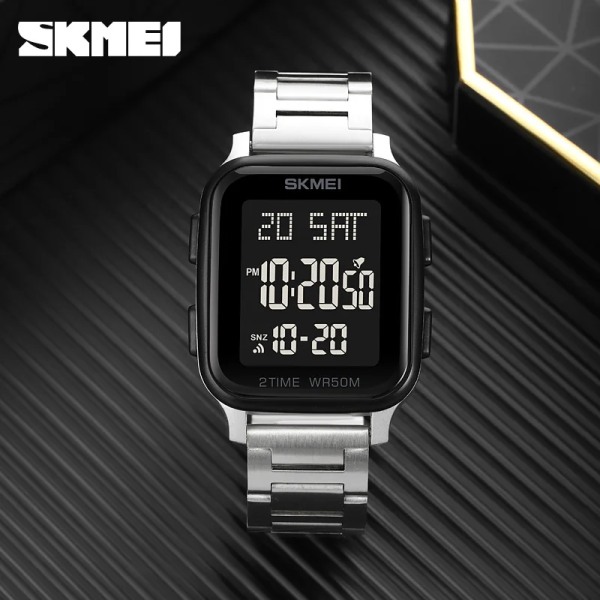Herrklockor Vattentät Sport Digital LED- watch Alarm Chrono Elektronisk klocka Man Student Armbandsur SKMEI Relogio Masculino Black