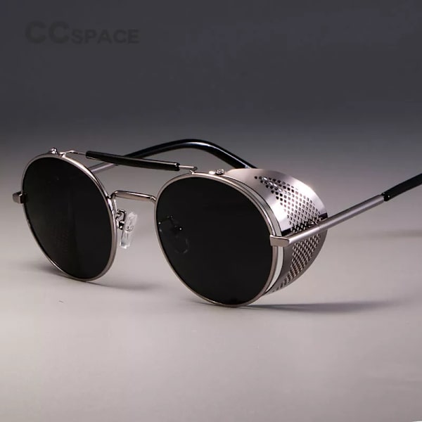 zml14 Retro runda metallsolglasögon Steampunk Män Dam Märke Designerglasögon Oculos De Sol Shades UV-skydd gold tea