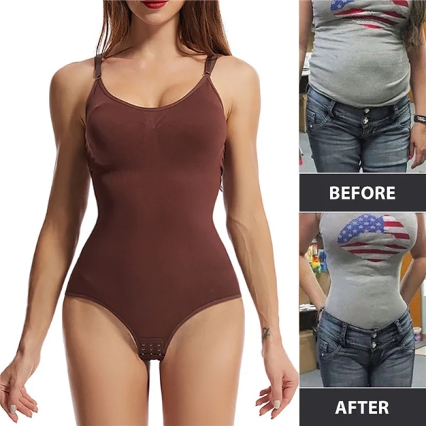 Sömlös Shapewear Body för kvinnor Magkontroll Butt Lifter Kroppsformare Osynlig under klänning Bantningsrem Stringunderkläder Black 3XL